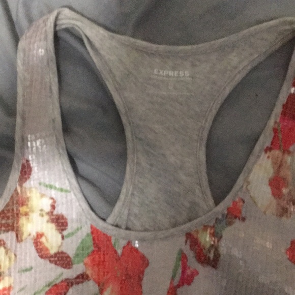 Express sequined Razorback top - Picture 2 of 4